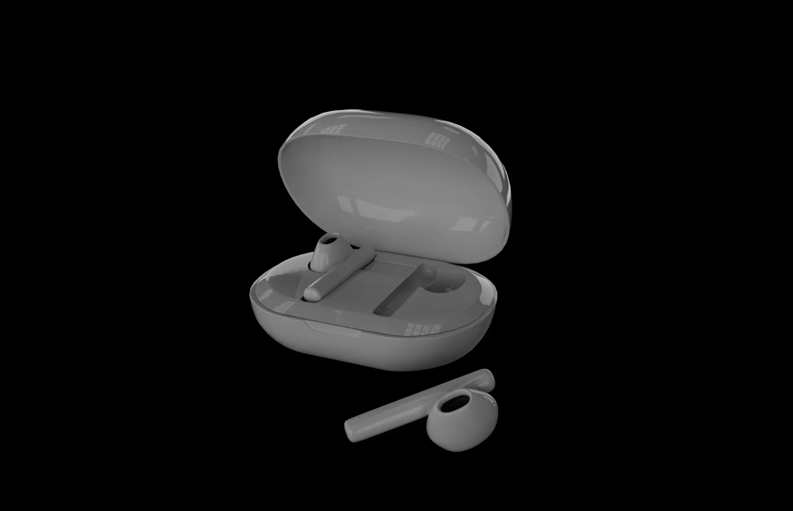 3D render of wireless earbuds