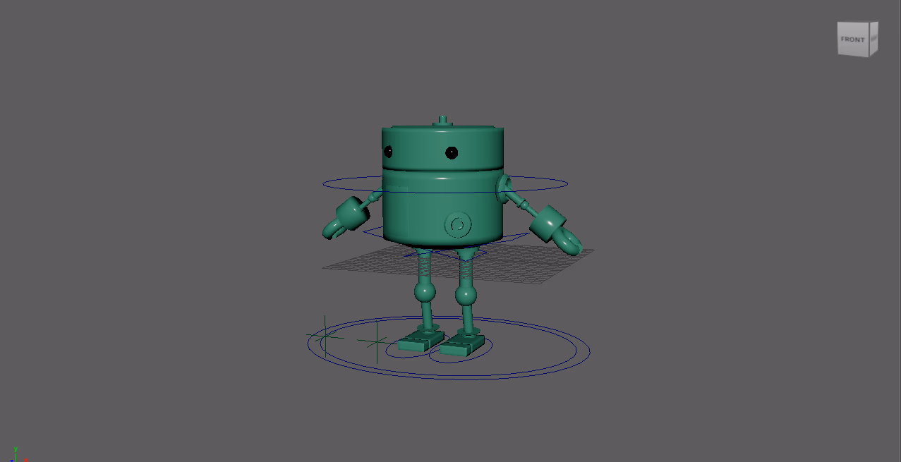 3D green robot character